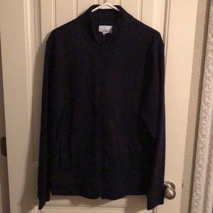 Navy Blue Sweater Jacket with Zipper- Perfect Lightweight Jacket
